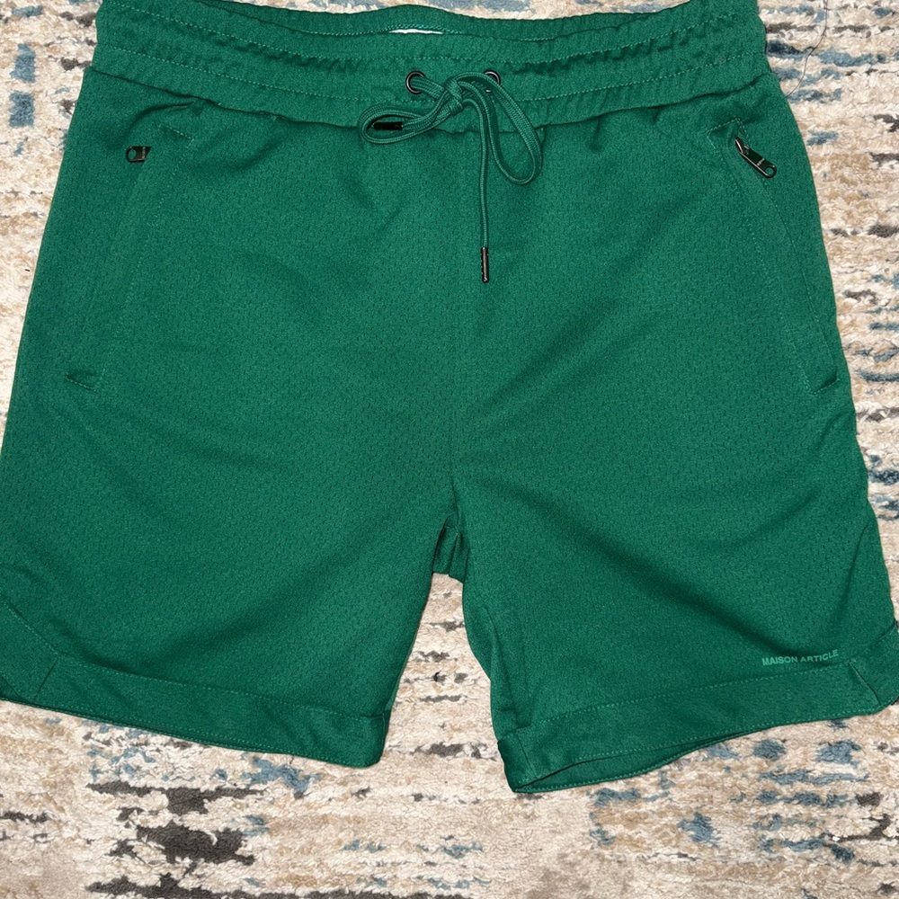 MAISON ARTICLE Men's Athletic Performance Shorts in Green